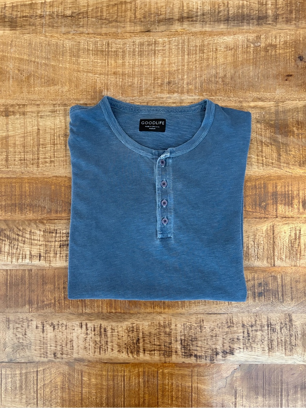 Goodlife Slub Scallop Short Sleeve Henley